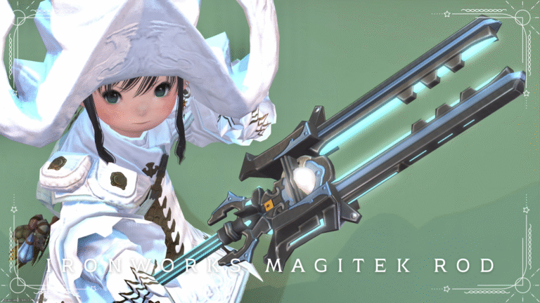 アラグの音叉？青く光る機械槍のような黒魔道士武器『ガーロンド・マジテックロッド』 ララフェル FF14ブログ Norirow Note 43