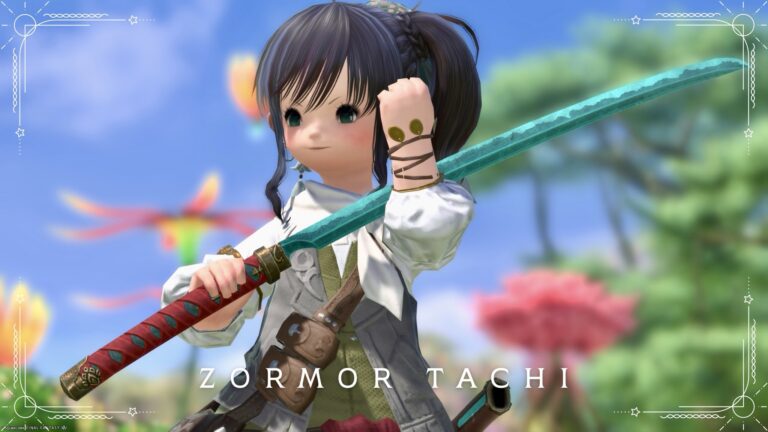 エメラルド製の美しい刃を持つ民族風な侍の刀『ゾーモーの太刀』 ララフェル FF14ブログ Norirow Note 40