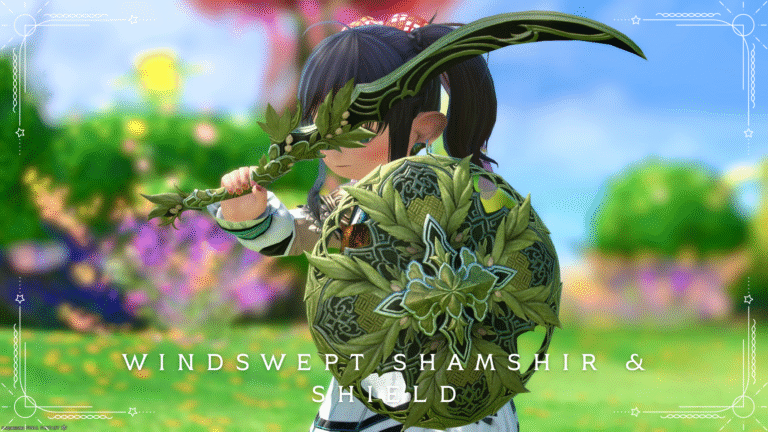 葉っぱ製の可愛いナイトの剣と盾『ウィンドスウェプト・シャムシール＆シールド』(極バルバリシア討滅戦) ララフェル FF14ブログ Norirow Note 75