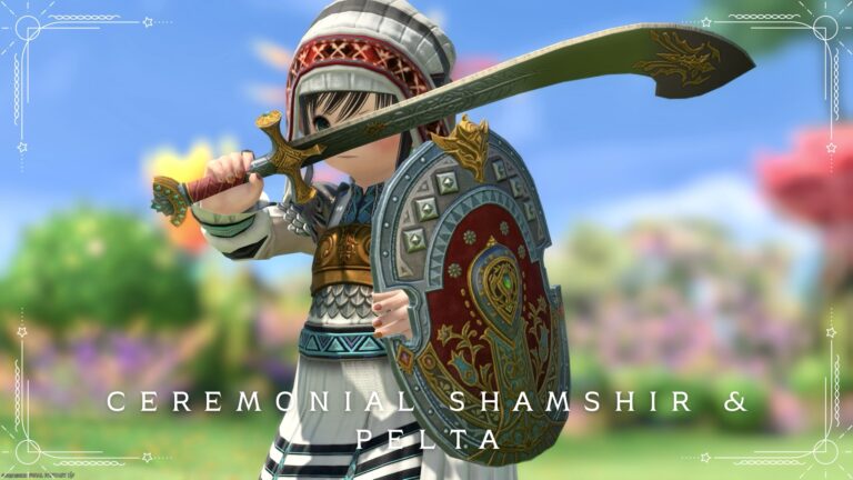 色鮮やかで可愛いラザハン風の剣と盾・ナイト武器『セレモニアル・シャムシール＆ペルタ』 ララフェル FF14ブログ Norirow Note 37