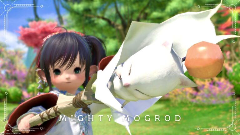A cute Moogle rod that looks like a bouquet of flowers, the White Mage weapon "Mighty Mogrod" Lalafell FF14 Blog Norirow Note 37