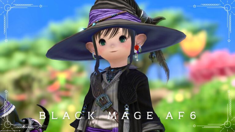 カジュアルなマトーヤ様風衣装・黒魔道士のAF6装備『アークメイジ』(ララフェル女子Ver.) ララフェル FF14ブログ Norirow Note 43