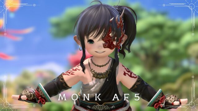 A fighter of fire! The living saint Monk's AF5 gear "Anchorite" (Lalafell female version) Lalafell FF14 Blog Norirow Note 17