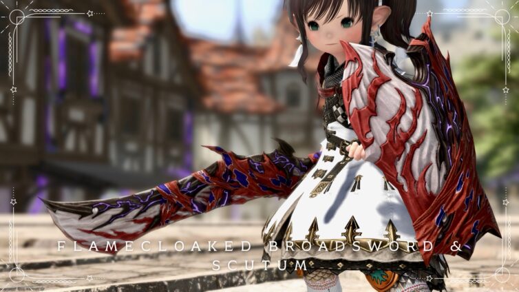 極ルビカンテの赤い大型剣・ナイト武器『フレイムクロークド・ブロードソード＆スクトゥム』 ララフェル FF14ブログ Norirow Note 20
