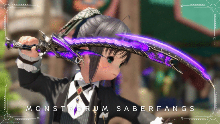 紫に光るダークファンタジーな二刀流剣・ヴァイパー武器『モンストロムダブルサーベル』 ララフェル FF14ブログ Norirow Note 50