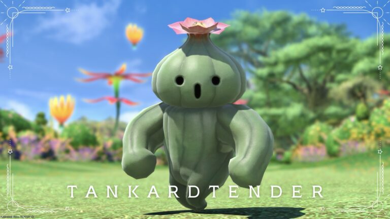 A macho Cactuar minion and a small Barreltender, "Tankardtender" (Tender Valley) Lalafell FF14 Blog Norirow Note 31