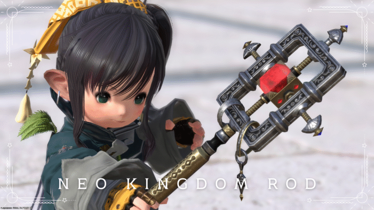 Sage's weapon, the Neo Kingdom Syrinxi, resembles an antique sacred object Lalafell FF14 Blog Norirow Note 37