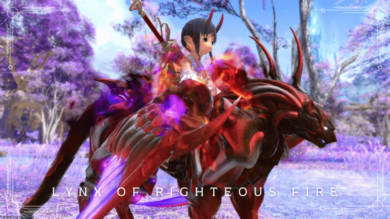 赤い翼を持つ炎のオオヤマネコのマウント『リンクス・オブ・ファイア』(極ルビカンテ) ララフェル FF14ブログ Norirow Note 49