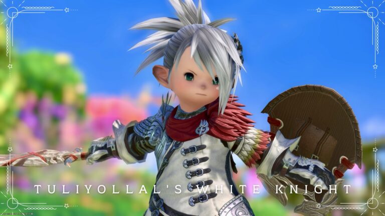 【ミラプリ】「トライヨラの白い騎士様」- ケーツハリーディフェンダー装備アレンジコーデ ララフェル FF14ブログ Norirow Note 44