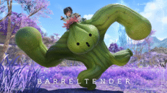 A huge, muscular Cactuar mount "Barreltender" Lalafell FF14 Blog Norirow Note 42