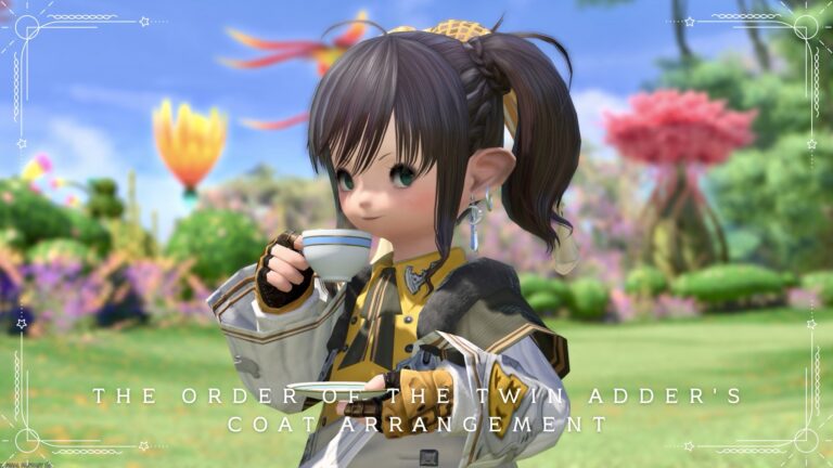 【ミラプリ】可愛い「黄色ロングコートの将校さま」双蛇党ルテナンコートアレンジ ララフェル FF14ブログ Norirow Note 75