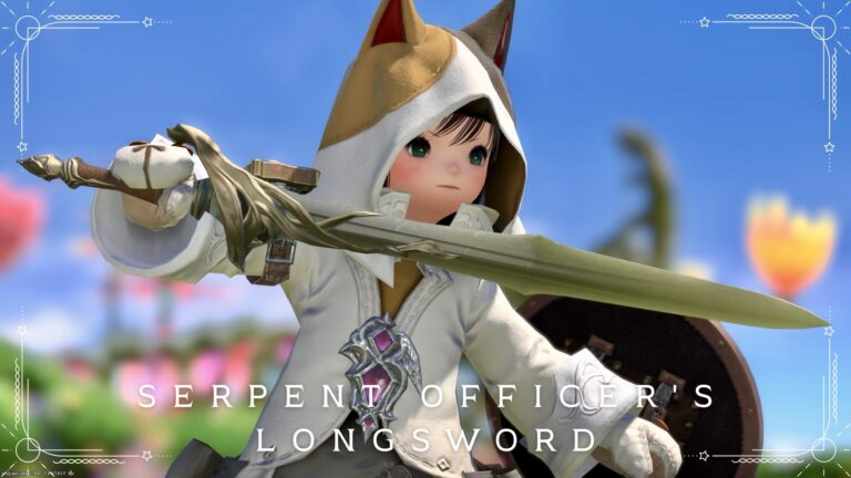 美味しそうな森の緑のナイト剣・双蛇党武器『グリダニアンオフィサー・ロングソード』 ララフェル FF14ブログ Norirow Note 38
