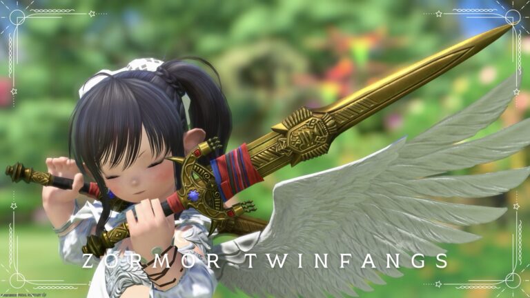 黄金郷の秘宝のようなゴールドのヴァイパー二刀流武器『ゾーモーの対剣』 ララフェル FF14ブログ Norirow Note 23