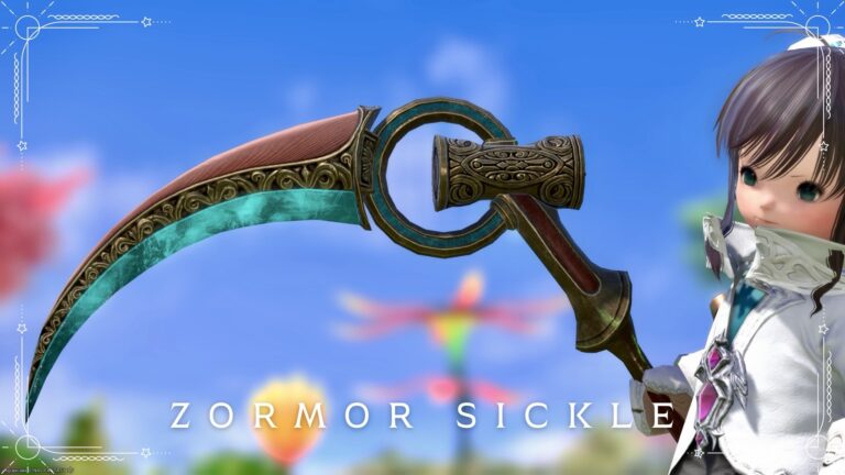 巨大エメラルドが輝くアンティークなオシャレ大鎌・リーパー武器『ゾーモーの薙鎌』 ララフェル FF14ブログ Norirow Note 49