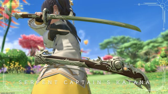 The sword of the forest fairy Sylph? Gridania's samurai weapon with a cute wooden sheath, the Serpent Captain's Katana Lalafell FF14 Blog Norirow Note 14