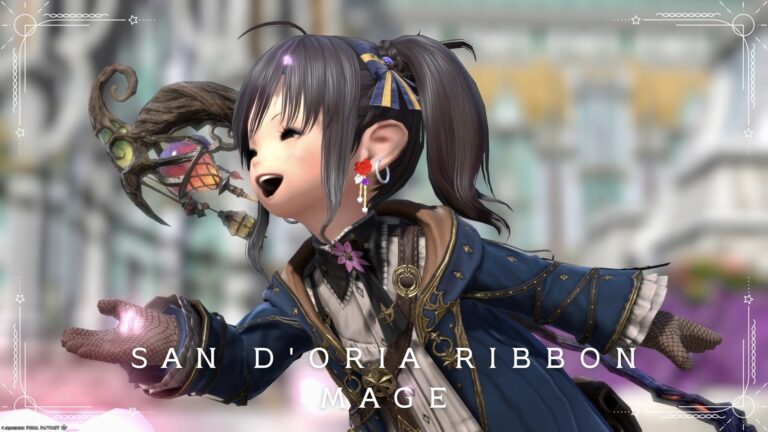 【ミラプリ】「サンドリアのリボンの魔道士」キャスター用オラステリーリボンアレンジコーデ ララフェル FF14ブログ Norirow Note 77