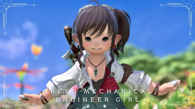 【ミラプリ】「緑の機械エンジニアの女の子」機工士AF2装備アレンジコーデ ララフェル FF14ブログ Norirow Note 50