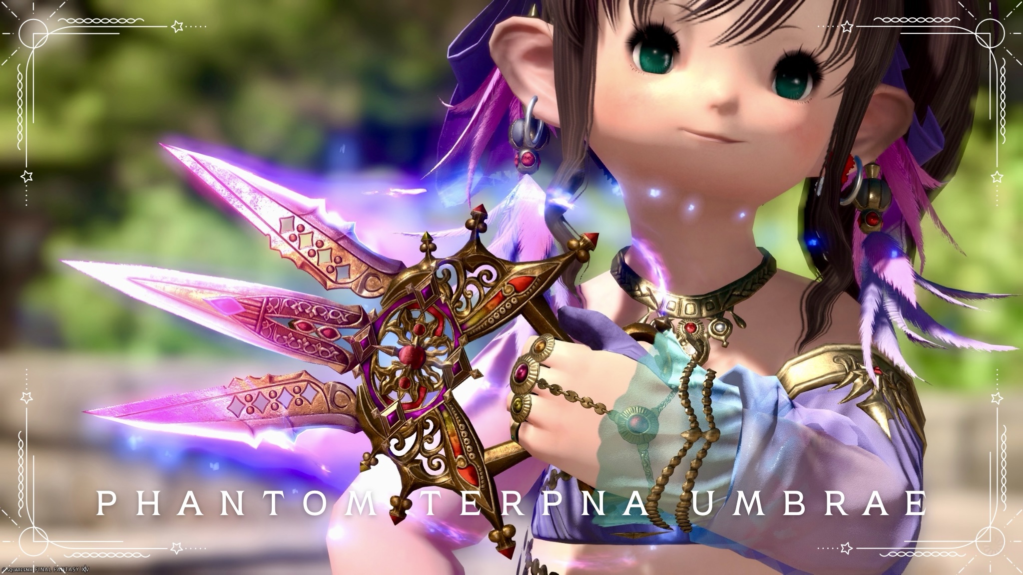The Dancer's Phantom Weapon (PW) - Second Form: The Glowing Butterfly Trident Knife "Phantom Terpna Umbrae" Lalafell FF14 Blog Norirow Note 24