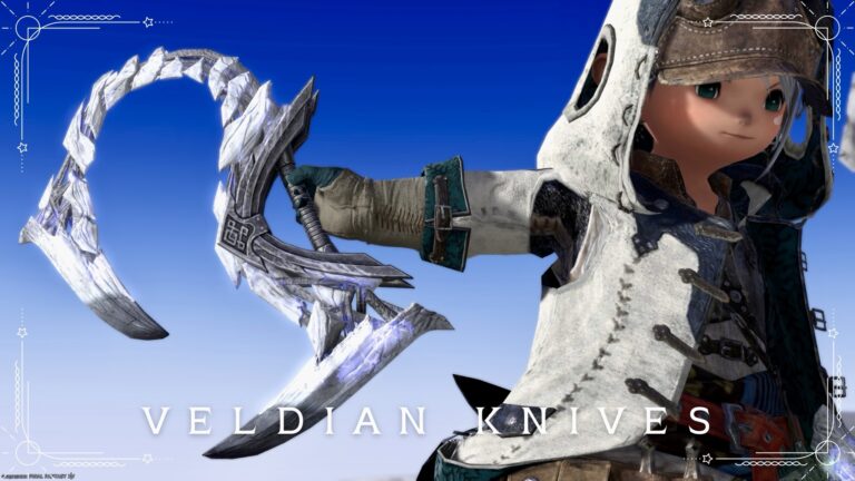 アルシュベルドの鎖鎌 (双剣) 白の孤影の忍者武器『ガルシュナイフ』(モンハンコラボ) ララフェル FF14ブログ Norirow Note 70