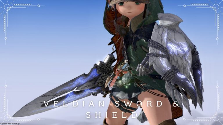 アルシュベルドの片手剣・白の孤影のナイト武器『ガルシュソード＆シールド』(モンハンコラボ) ララフェル FF14ブログ Norirow Note 78