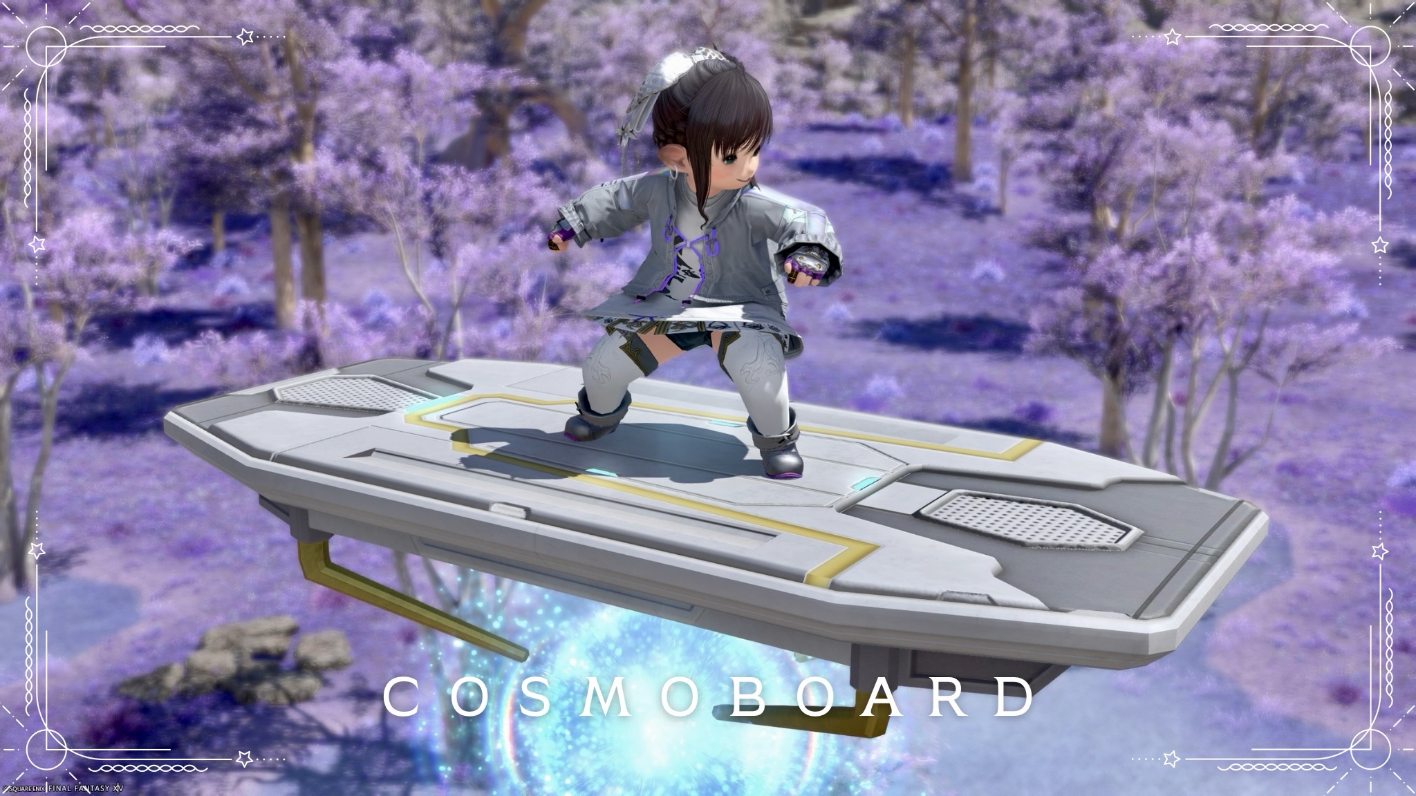惑星パエンナの空飛ぶ宇宙スケボーなマウント『コスモボード』 ララフェル FF14ブログ Norirow Note 24