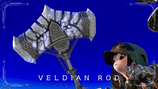 A Monster Hunter collaboration hammer? Arkveld's Black Mage weapon, the Veldian Rod (The Windward Wilds) Lalafell FF14 Blog Norirow Note 41
