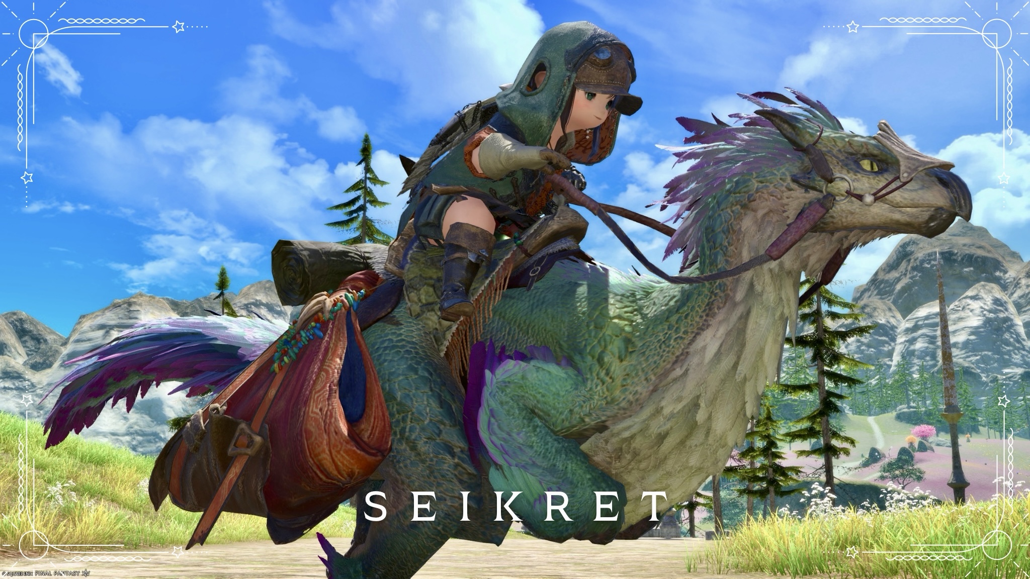 The colorful and cute horse-bird-theropod mount "Seikret" from the Monster Hunter Wilds Lalafell FF14 Blog Norirow Note 24