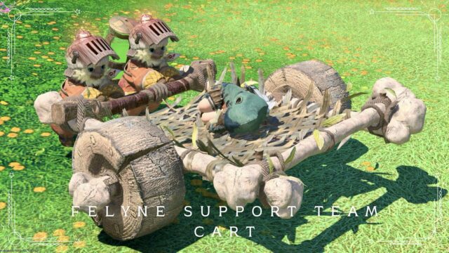 モンハンコラボの可愛いネコタク (猫力車) のマウント『ネコ荷車』(アルシュベルド狩猟戦) ララフェル FF14ブログ Norirow Note 19