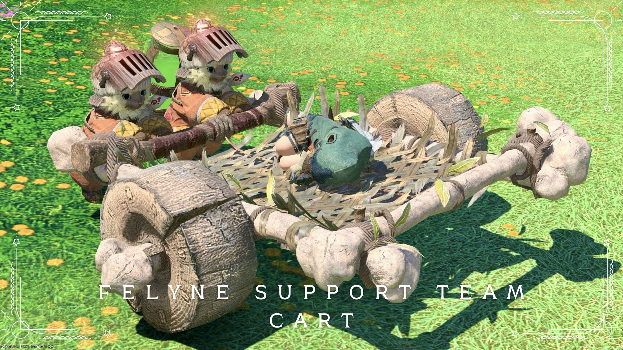 モンハンコラボの可愛いネコタク (猫力車) のマウント『ネコ荷車』(アルシュベルド狩猟戦) ララフェル FF14ブログ Norirow Note 24