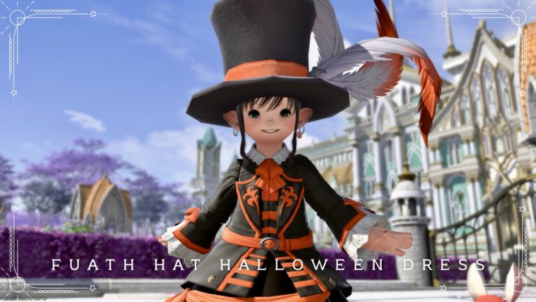 A cute mount of a gentleman pumpkin ghost, "Ambulario" (All Saints’ Wake 2025) Lalafell FF14 Blog Norirow Note 25