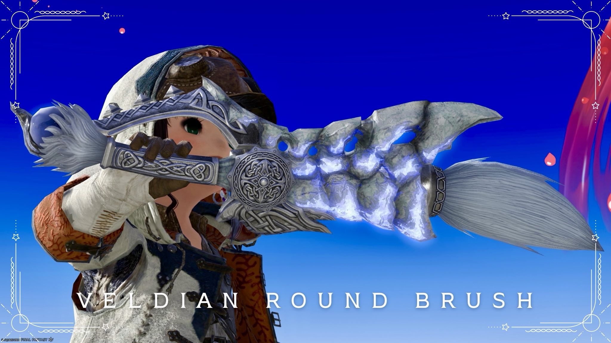 Monster Hunter collaboration brush: Arkveld's Pictomancer weapon "Veldian Round Brush" (The Windward Wilds) Lalafell FF14 Blog Norirow Note 24