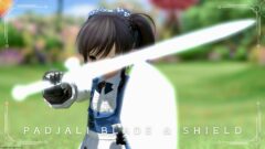 A dazzling sword and shield of light: The Palace of the Dead's Paladin weapon, the "Padjali Blade and Shield" Lalafell FF14 Blog Norirow Note 48