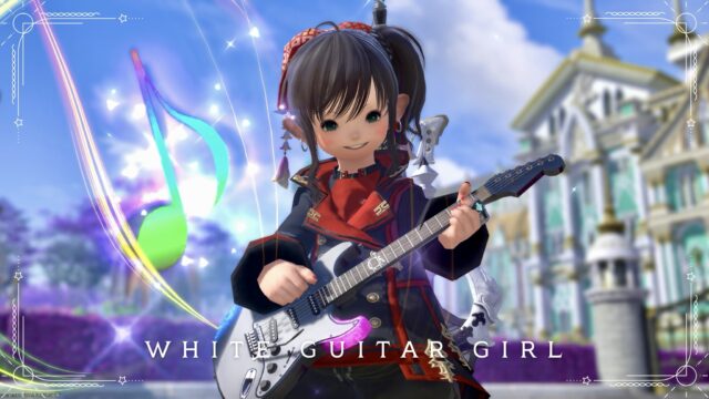 【ミラプリ】ガールズバンドの白いギターの女の子（黒渦団 軍服アレンジ） ララフェル FF14ブログ Norirow Note 35