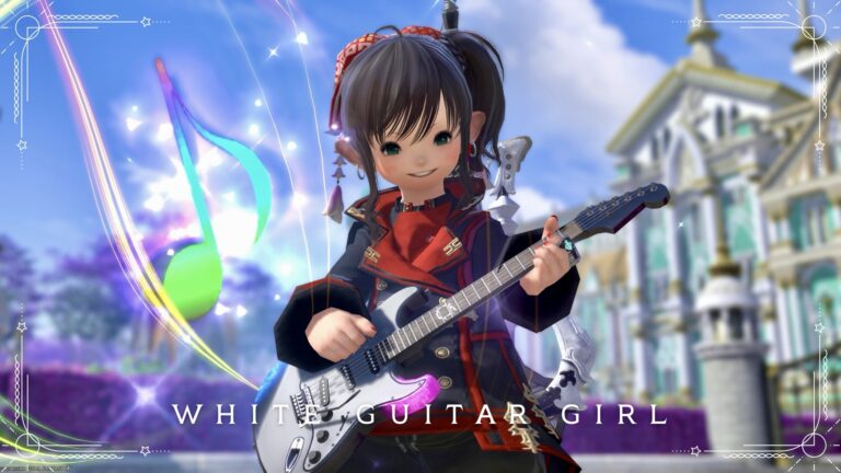 【ミラプリ】ガールズバンドの白いギターの女の子（黒渦団 軍服アレンジ） ララフェル FF14ブログ Norirow Note 52
