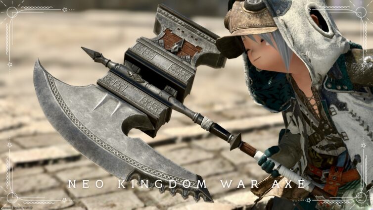 A classic, stylish iron axe with a hammer, Warrior weapon "Neo Kingdom War Axe" Lalafell FF14 Blog Norirow Note 20