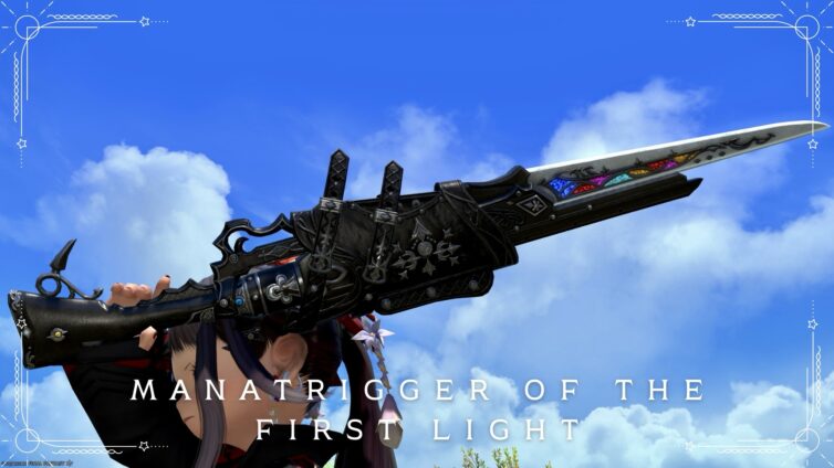 The super cool stained glass bayonet / Gunbreaker weapon "Manatrigger of the First Light" (Pilgrim's Traverse) Lalafell FF14 Blog Norirow Note 20