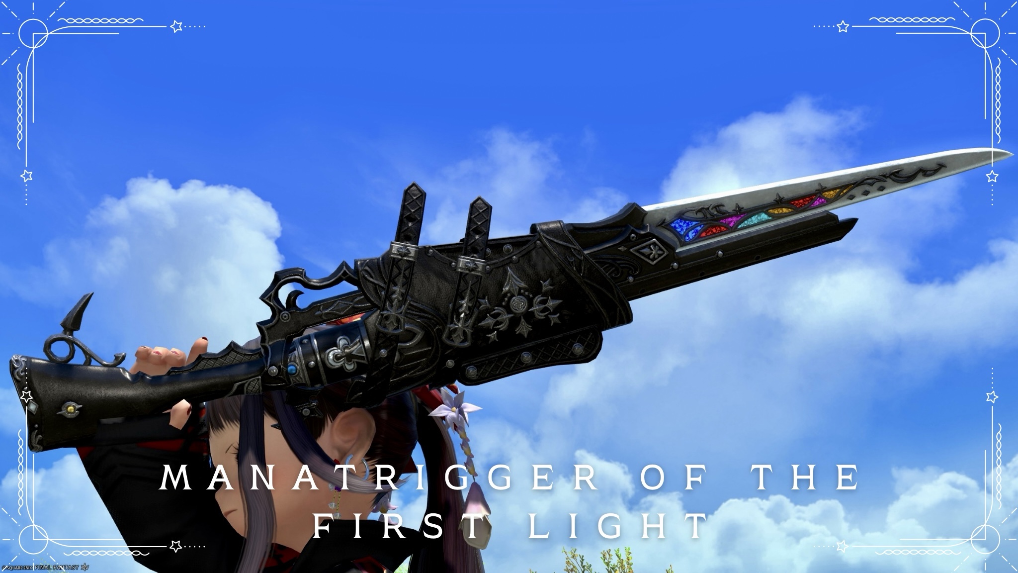 The super cool stained glass bayonet / Gunbreaker weapon "Manatrigger of the First Light" (Pilgrim's Traverse) Lalafell FF14 Blog Norirow Note 24