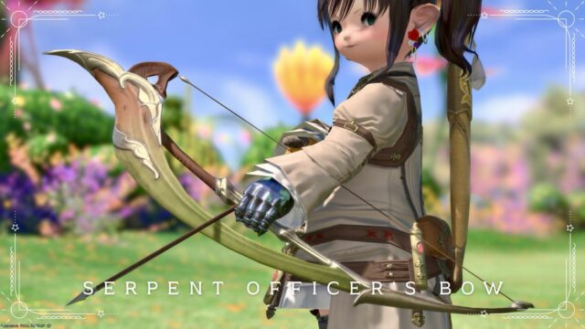 植物性の優しい葉っぱの弓・双蛇党の吟遊詩人武器『グリダニアンオフィサー・ボウ』 ララフェル FF14ブログ Norirow Note 40
