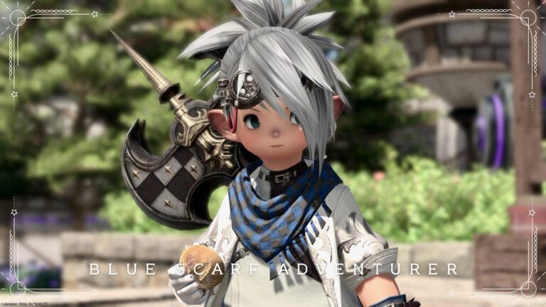 【ミラプリ】「青いマフラーの冒険者」コーデ（プロフィシエントギャザラー衣装アレンジ） ララフェル FF14ブログ Norirow Note 28