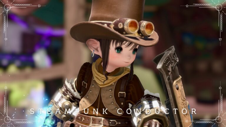 【ミラプリ】「レトロでスチームパンクな車掌さん」コーデ（キングダムブラス・レンジャー装備アレンジ） ララフェル FF14ブログ Norirow Note 48