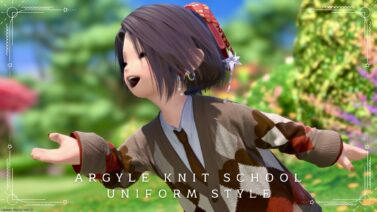 【ミラプリ】ちょっぴりボーイッシュな「アーガイルニットの学生服風」ララフェル女子コーデ ララフェル FF14ブログ Norirow Note 21