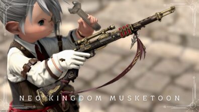 肩掛けベルト付きのクラシックなマスケット銃・機工士武器『ネオキングダム・マスケトン』 ララフェル FF14ブログ Norirow Note 21