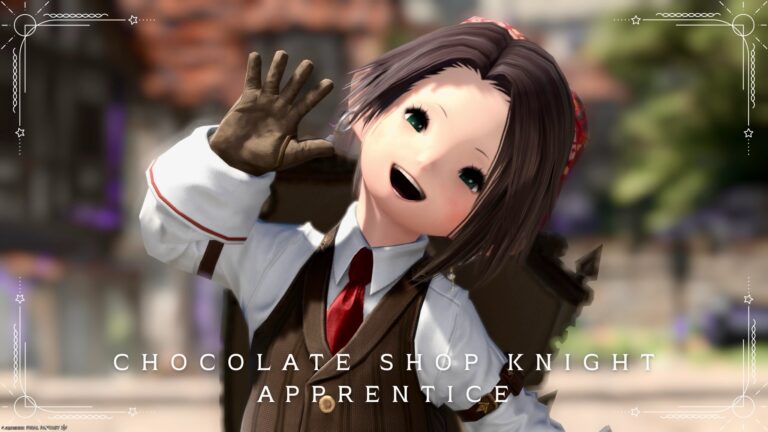 【ミラプリ】「チョコレートショップで働く騎士見習い」コーデ ララフェル FF14ブログ Norirow Note 50