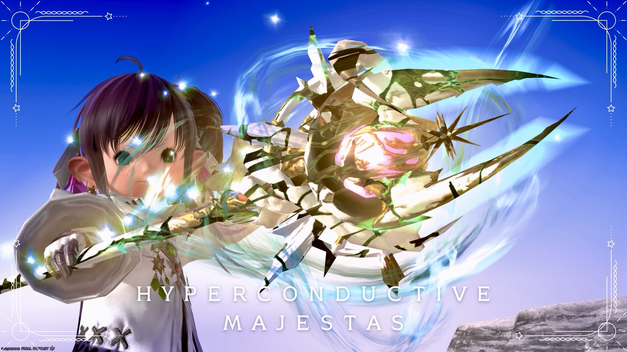 A softly glowing green staff from Zenith — White Mage Anima Weapon (AW) Stage 4 “Hyperconductive Majestas” Lalafell FF14 Blog Norirow Note 24