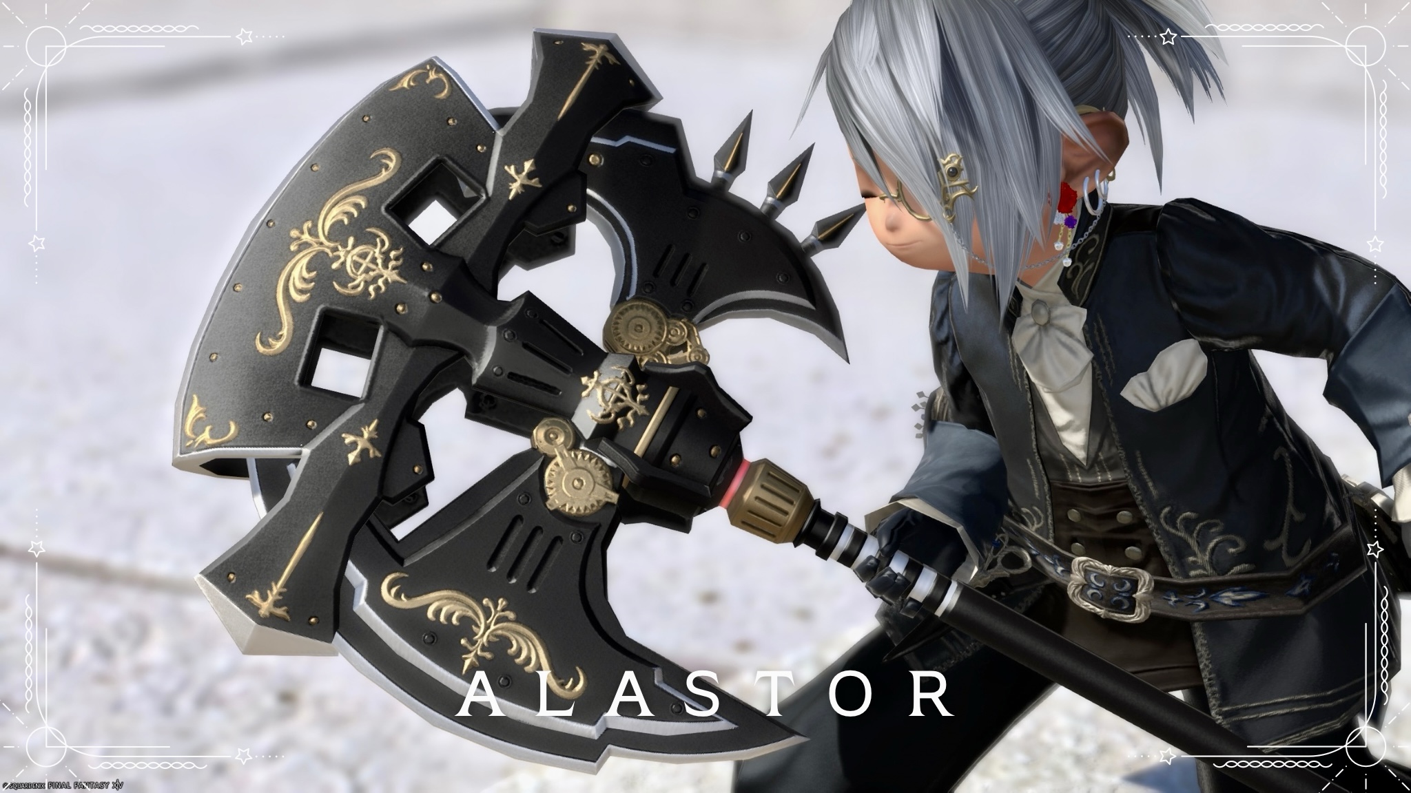 シックでゴージャスな機械式変形漆黒斧・戦士武器『アラストール』 ララフェル FF14ブログ Norirow Note 24