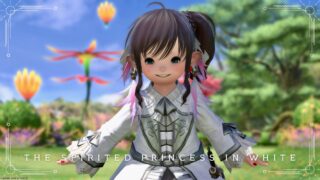 【ミラプリ】「白いドレスのおてんば姫」- ハイハウス・バッスルドレスアレンジコーデ ララフェル FF14ブログ Norirow Note 12