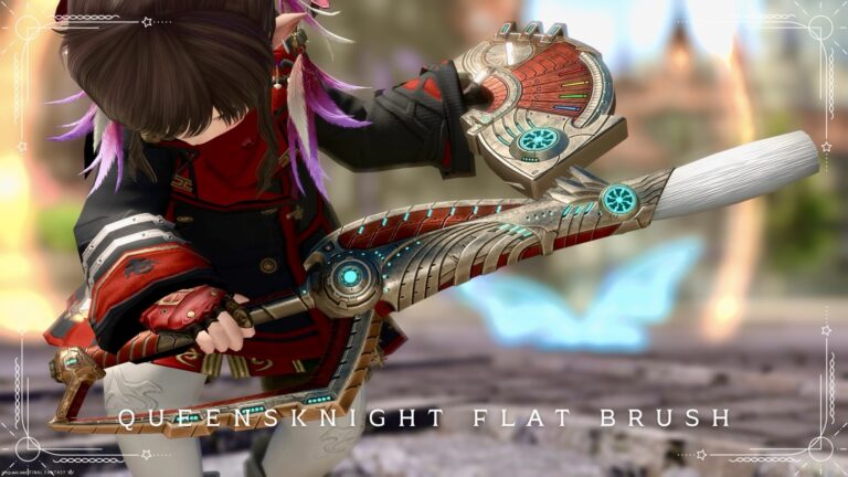 A Classic Brush of Wood × Machinery — The Pictomancer Weapon from Recollection (Extreme): Queensknight Flat Brush Lalafell FF14 Blog Norirow Note 20