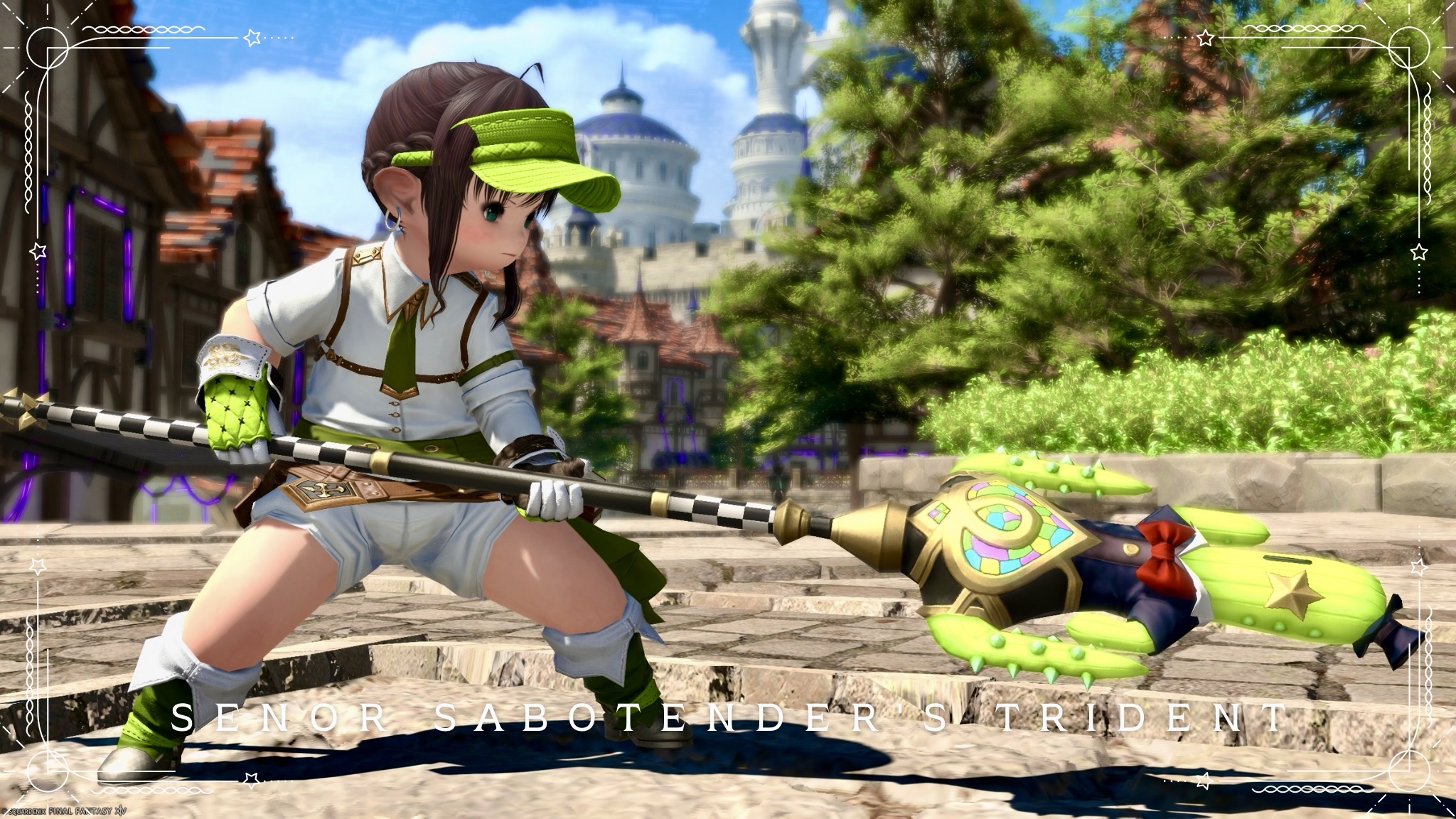 The Cheerful Cactuar Dragoon Weapon from the Gold Saucer — "Senor Sabotender's Trident" Lalafell FF14 Blog Norirow Note 41
