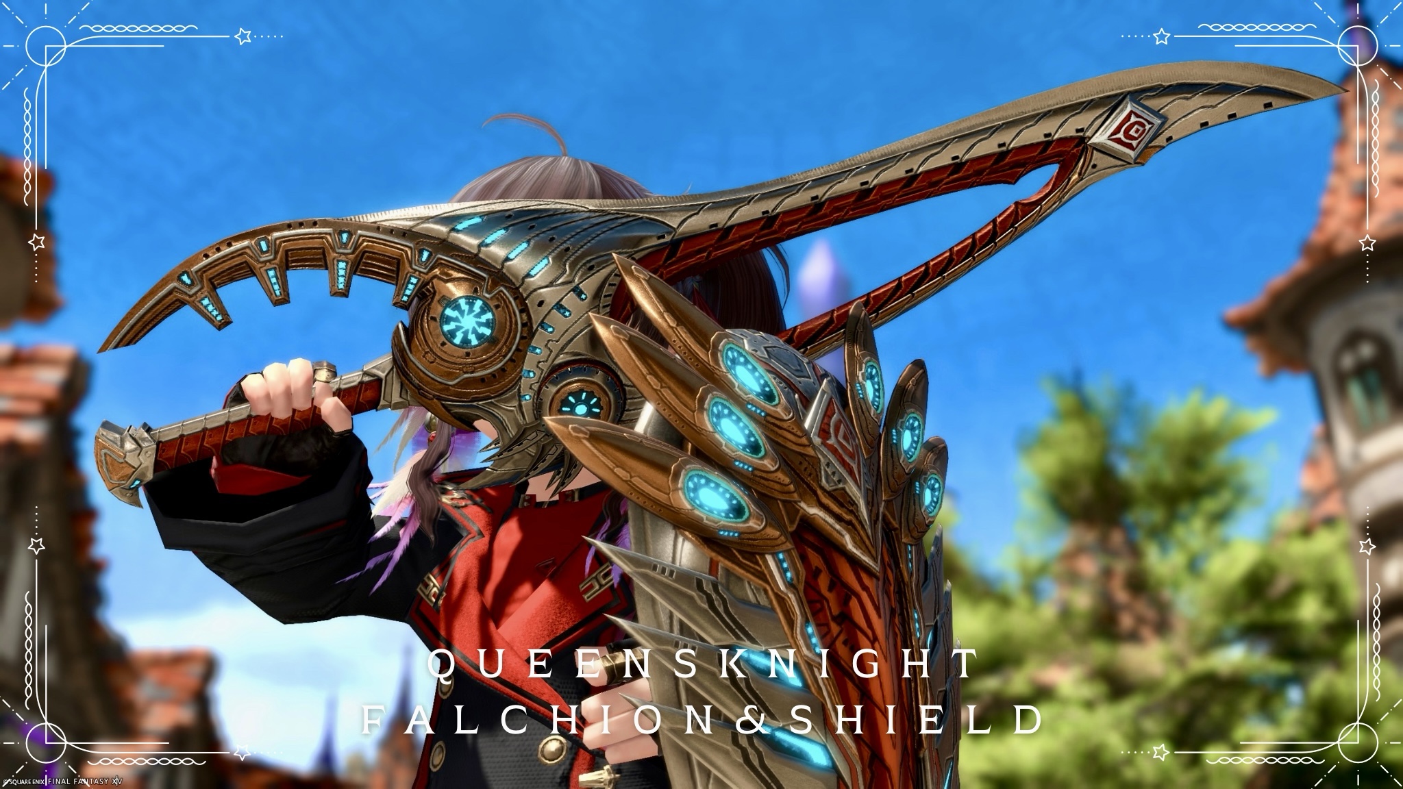 Paladin Weapons from Recollection (Extreme) — A Mechanical Peacock-Phoenix Sword & Shield: Queensknight Falchion & Shield Lalafell FF14 Blog Norirow Note 33