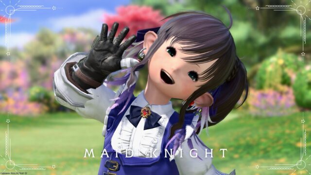【ミラプリ】「メイド服の騎士様」"アリスナイト" ロイヤルブルーアレンジ ララフェル FF14ブログ Norirow Note 14